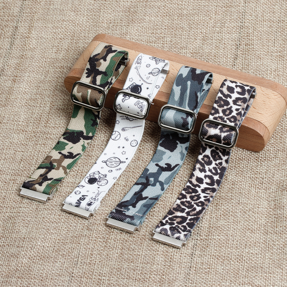 Wholesales Samsung Printing Nylon Watch Straps High Garde Elastic Nylon Watch Bracelet Custom Pattern Printed Nylon Paratrooper Watch Straps