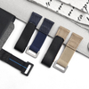 Adjustable Elastic Nylon Velcro Watch Straps 2 Piece of Hook N' Loop Watch Bracelet with Leather Custom Hybrid Watch Bands for All Kind Watch