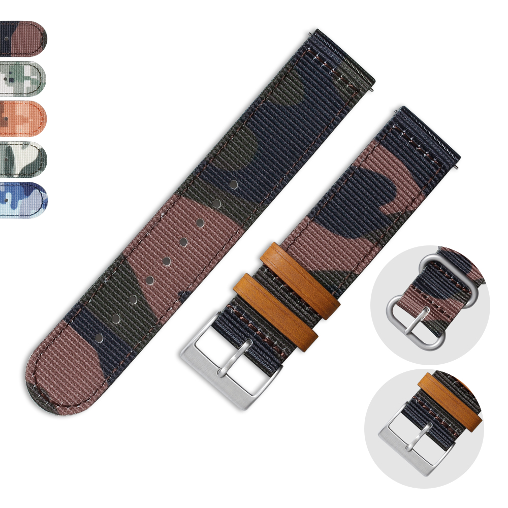 High-grade Nylon Camo Watch Bands Factory Wholesale Price 2 Piece of Printing Camo Military Watch Bands Fabric Watch Straps