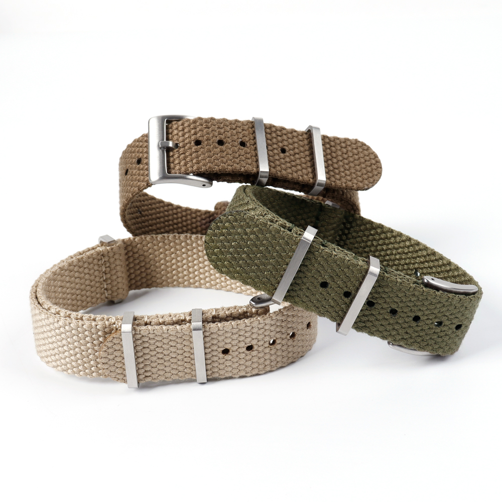 Factory Custom New Design 20mm 22mm Woven Cotton Watch Bands One Piece of Cotton Watch Bracelet Fabric NATO Straps