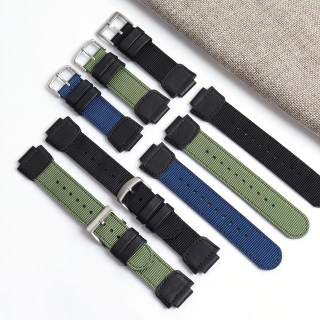 Factory Wholesales 2 Piece of Hybrid Watch Bands Nylon+Leather Watch Straps for Samsung for Garmin Watch Bracelet