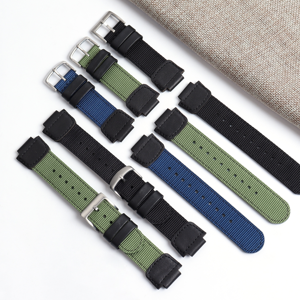Factory Wholesales 2 Piece of Hybrid Watch Bands Nylon+Leather Watch Straps for Samsung for Garmin Watch Bracelet