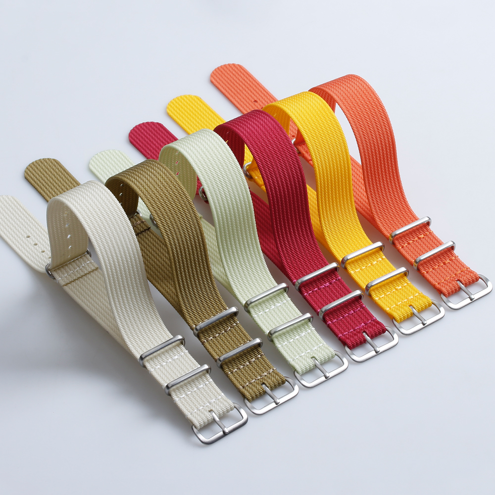 Watch Straps Manufacturer NATO Nylon Watch Strap Ribbed Nylon Watch Straps OEM ODM Nylon Watch Bracelet 2 piece of Nylon Watch Bands