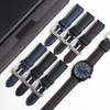 2 Pieces Style Fabric+Leather Hybrid Watch Bands Watch Bracelet In 22mm 24mm 26mm With Brushed 304L SS Heavy Duty Buckle Cordura Watch Straps