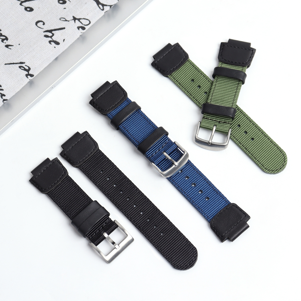 Factory Wholesales 2 Piece of Hybrid Watch Bands Nylon+Leather Watch Straps for Samsung for Garmin Watch Bracelet