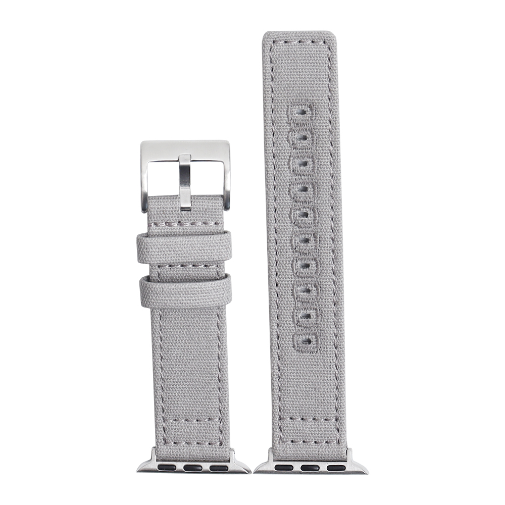 Factory Direct Sale Fabric Watch Bands High Quality 2 Pieces of Canvas Watch Straps In 18/20/22/24mm Bulk Custom Apple Watch Canvas Band for Iwatch