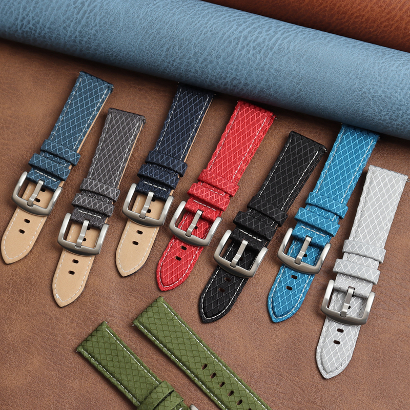 Shenzhen Watch Strap Manufacturer 2 piece of Hybrid Watch Straps Multi Size Quick Release Sailcloth Watch Bands Sailcloth+Leather Watch Bracelet Factory Wholesales