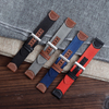 Watch Straps Manufacturer Nylon+Leather Hybrid Watch Bands Bulk Custom 18mm 20mm 22mm 24mm Nylon Watch Straps with Leather Holes