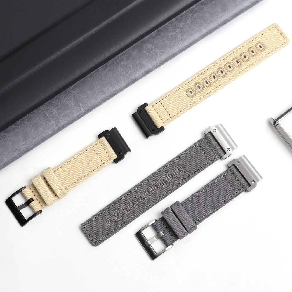 Most Popular 2 Piece of Fenix 6X PRO5X Canvas Watch Bands Multi Color Multi Size Canvas Watch Straps for Garmin with 304L Hardware