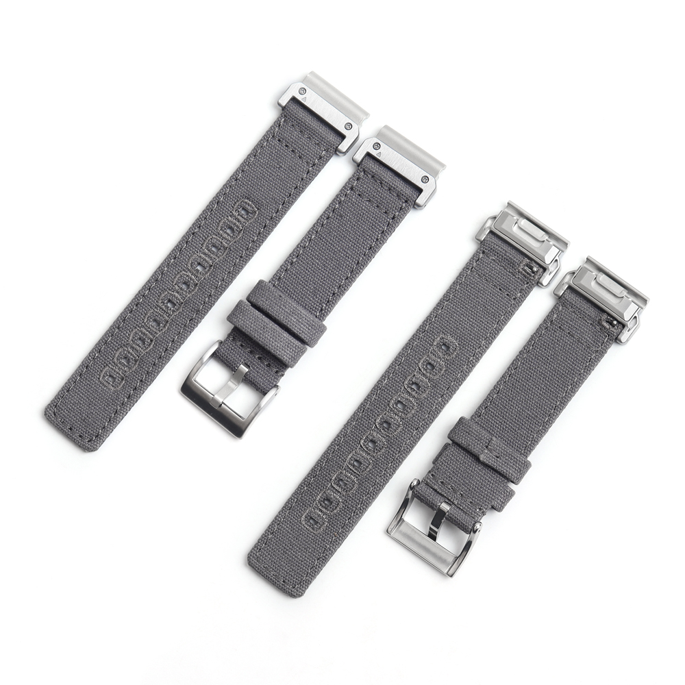 Most Popular 2 Piece of Fenix 6X PRO5X Canvas Watch Bands Multi Color Multi Size Canvas Watch Straps for Garmin with 304L Hardware