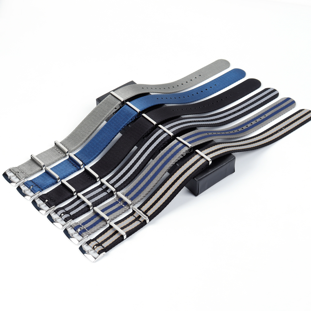 Factory Direct Sales One Piece of Seatbelt Nylon Watch Straps NATO Seatbelt Nylon Wrist Watch Bands Multi Color Omega Watch Nylon Bracelet
