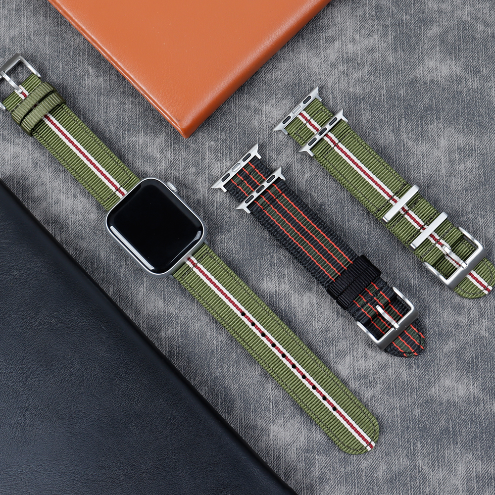 OEM&ODM 2 Piece of Nylon Watch Bands Smart Watch Nylon Bands Nylon Wrist Watch Straps with Apple Adapter Double Layer Nylon Bands for Apple Watch, Smart Watch, Iwatch