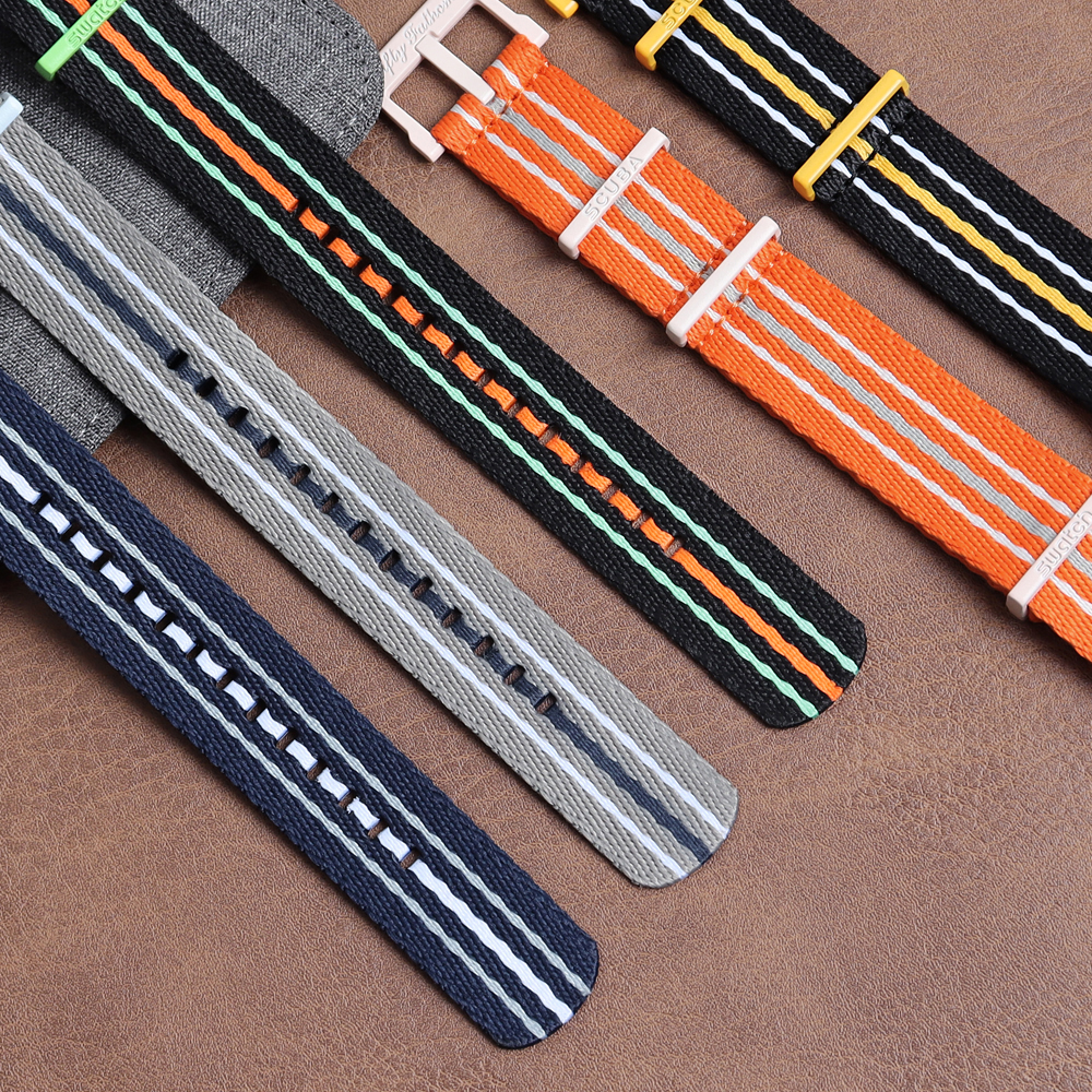  Factory Bulk Custom Swatch Nylon Bands Most Popular Nato Nylon Watch Strap OEM Nylon Watch Straps Watch Bracelet