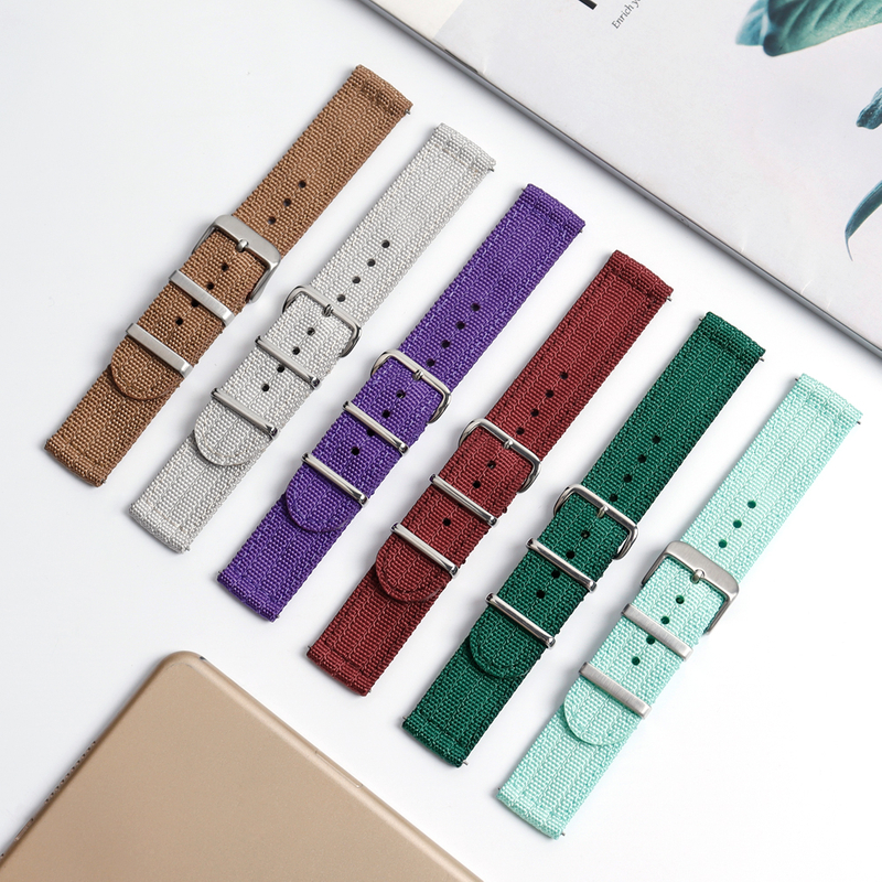 High Quality Quick Release Nylon Watch Strap with 304 Buckle Watch Straps Manufacturer Double Layer Nylon Watch Bands for All Watch