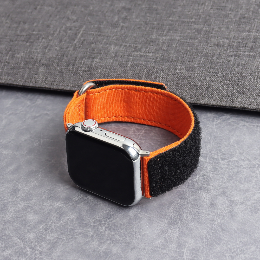 Factory Custom Hook And Loop Canvas Watch Bands 2 Piece of Velcro Watch Straps for Apple Smart Watch Canvas Band