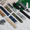 Waterproof Cordura Watch Straps Factory Direct Sales 2 Piece of Hybrid Watch Bands Quick Release Sailcloth+Leather Watch Bracelet 18/19/20/21/22/24mm