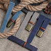 Bulk Custom 2 Piece of Canvas Watch Straps with Deployment Clasp Oxford Cloth Watch Bands with Leather Loops Soft Denim Watch Bracelet