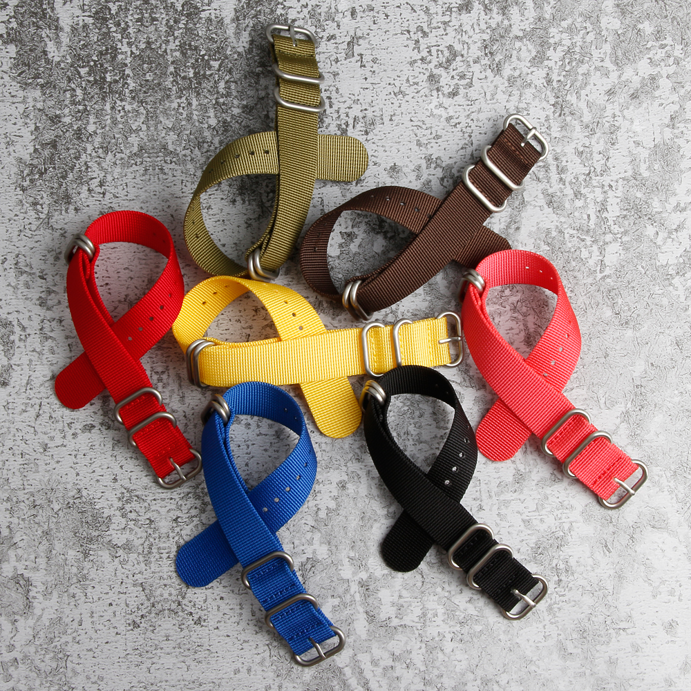 OEM Custom Nylon Watch Bracelet Fashion ZULU Bands Wholesales Single Pass Nylon Wrist Watch Bands with 304L watch buckle Nylon Watch Strap Manufacturer from China