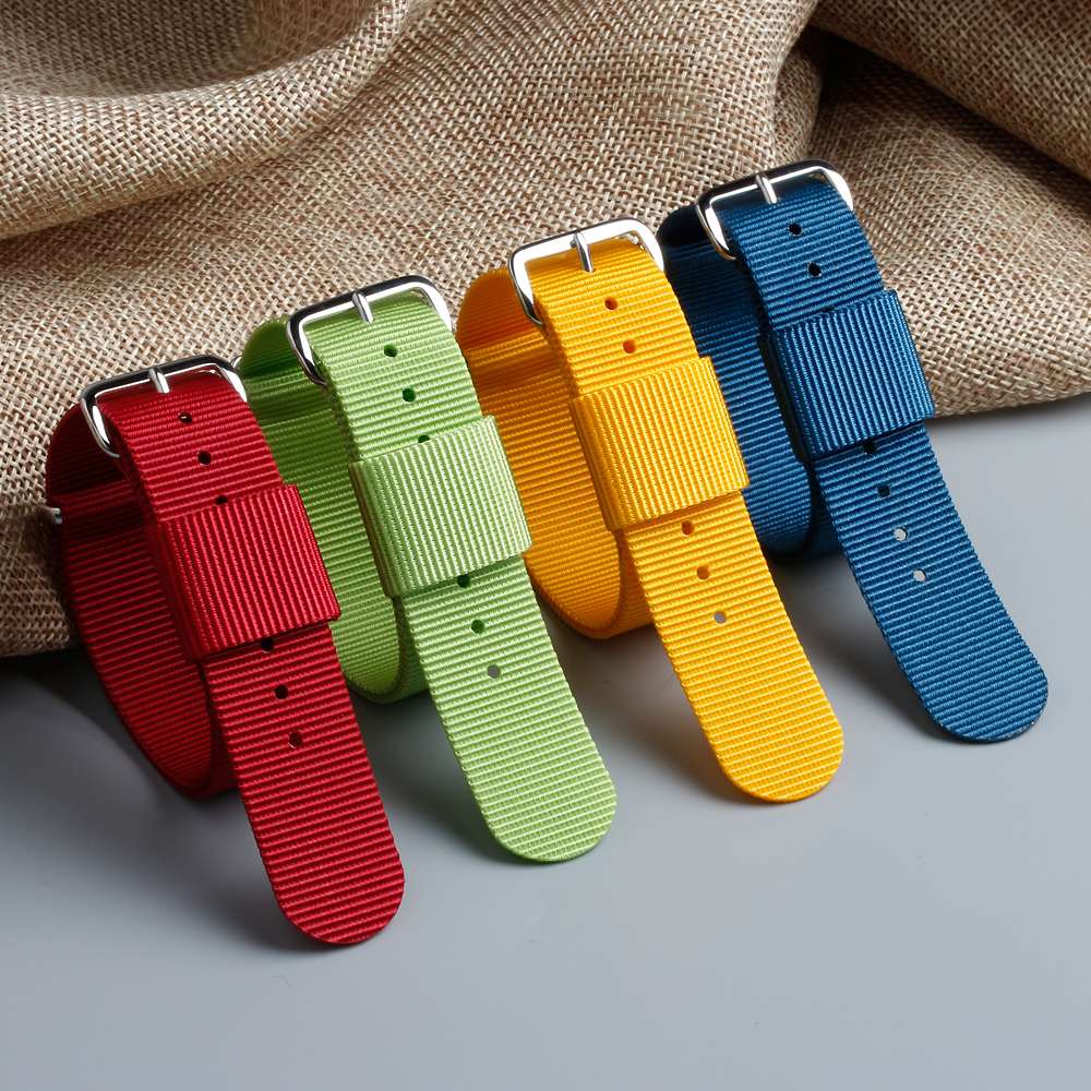 Watch Bands Factory DW Style Nylon Watch Straps OEM One Piece of Nylon Watch Bracelet High Quality Multi Color Multi Size Adjustable Nylon Straps for all watch