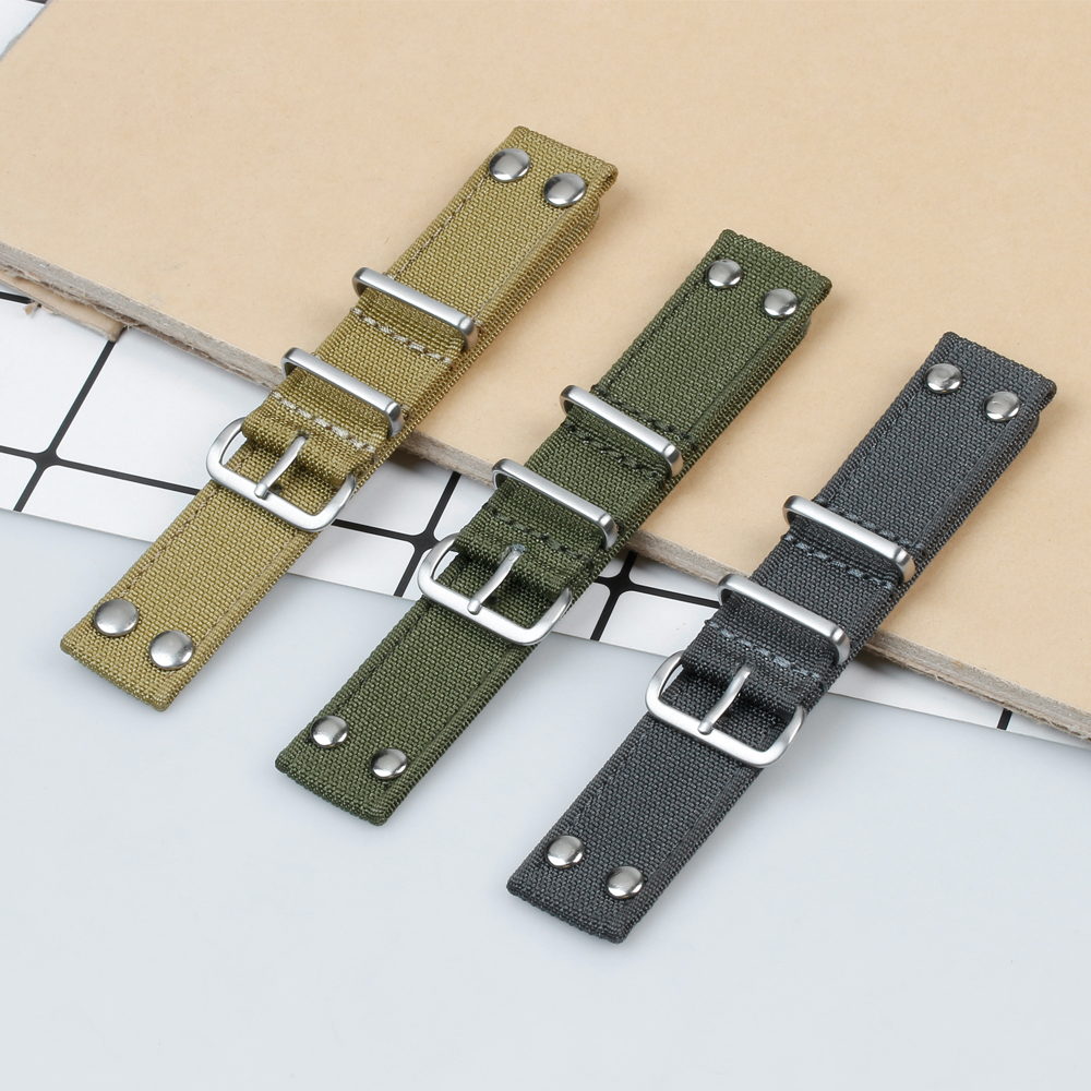 Watchbands Factory Wholesales Rivet Ribbed Nylon Watch Bands High Quality Ribbed Nylon Watch Strap for Apple Watch Smart Watch Nylon Bands