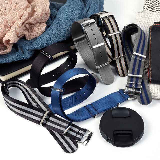 Factory Direct Sales One Piece of Seatbelt Nylon Watch Straps NATO Seatbelt Nylon Wrist Watch Bands Multi Color Omega Watch Nylon Bracelet
