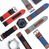 Watch Straps Manufacturer Nylon+Leather Hybrid Watch Bands Bulk Custom 18mm 20mm 22mm 24mm Nylon Watch Straps with Leather Holes