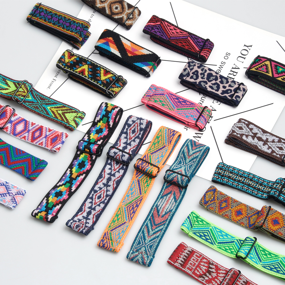 Bulk Custom Samsung Elastic Nylon Watch Bracelet Factory Direct Sales Nylon Elastic Paratrooper Watch Straps 20mm 22mm Printed Nylon Watch Bands for Apple