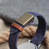 Bulk Custom 2 Piece of Canvas Watch Straps with Deployment Clasp Oxford Cloth Watch Bands with Leather Loops Soft Denim Watch Bracelet