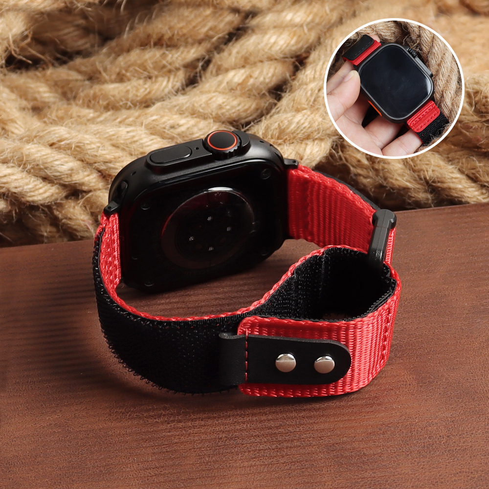 Watch Bands Factory Wholesales Nylon+Leather Hybrid Watch Straps 20mm 22mm Hook and Loop Watch Bracelet Velcro Watch Bands for Smart watch Apple watch