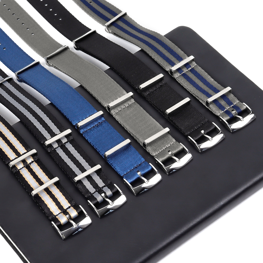 Factory Direct Sales One Piece of Seatbelt Nylon Watch Straps NATO Seatbelt Nylon Wrist Watch Bands Multi Color Omega Watch Nylon Bracelet