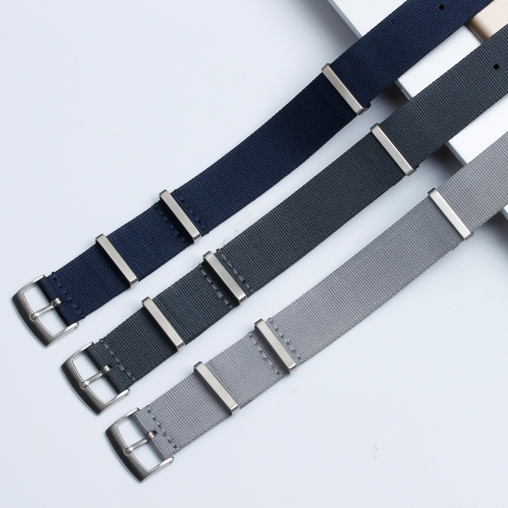 High Garde Fine Lines Nylon Watch Strap for Omega Watchbands Maker OEM Woven Nylon Watch Bracelet with Stainless Steel Hardware 