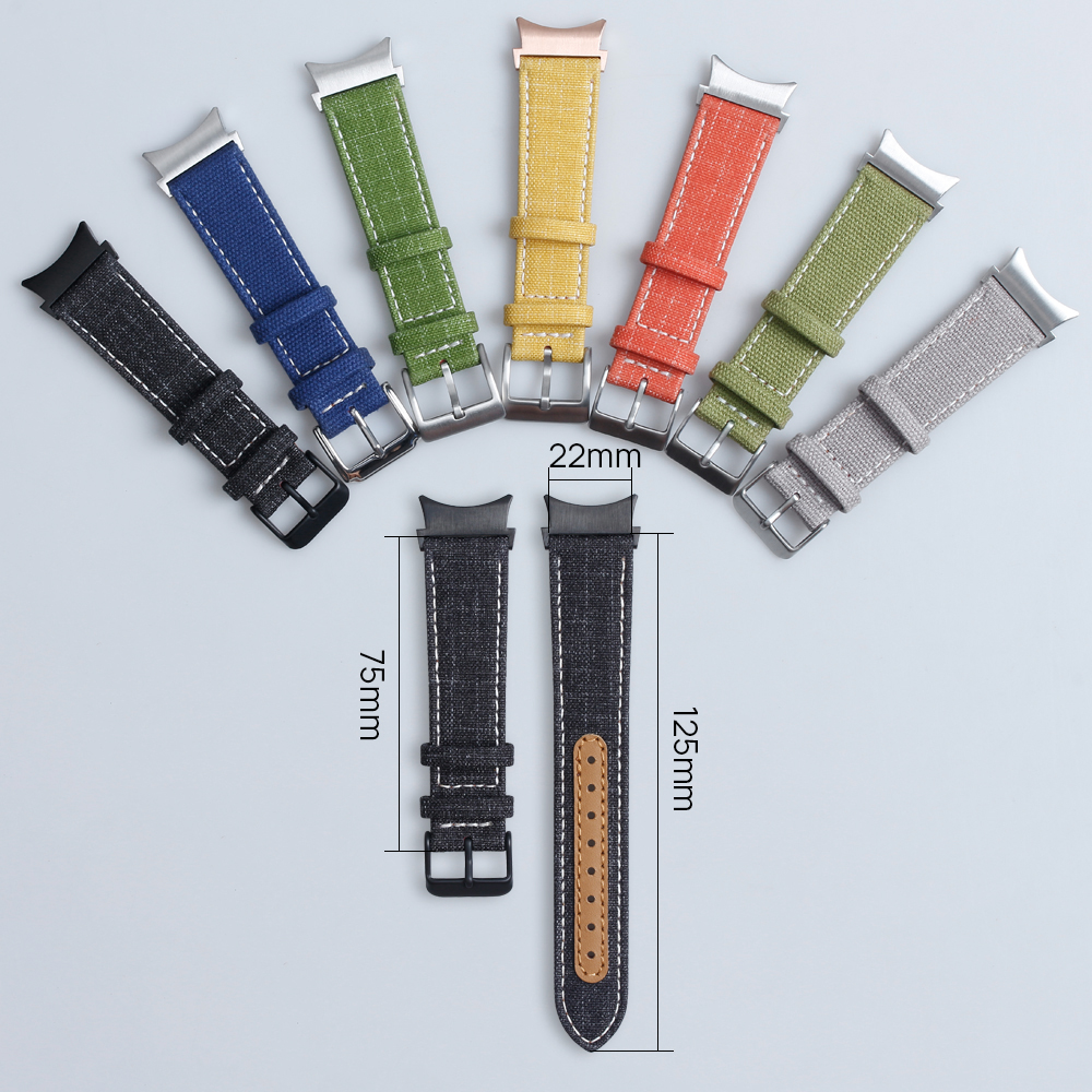 High Grade Garmin Leather Watch Straps Multi Size Quick Release Sailcloth + Leather Watch Bracelet Factory Wholesales Hybrid Watch Straps with quick release bar