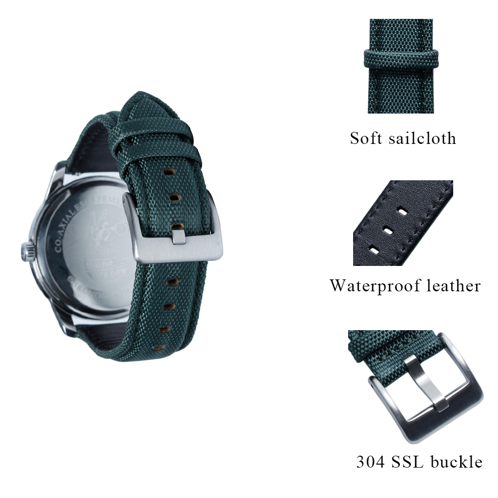 Hot Selling Cordura Watch Straps Multi Color Multi Size Sailcloth Watch Bands Quick Release Sailcloth+Leather Watch Bracelet Factory Wholesales
