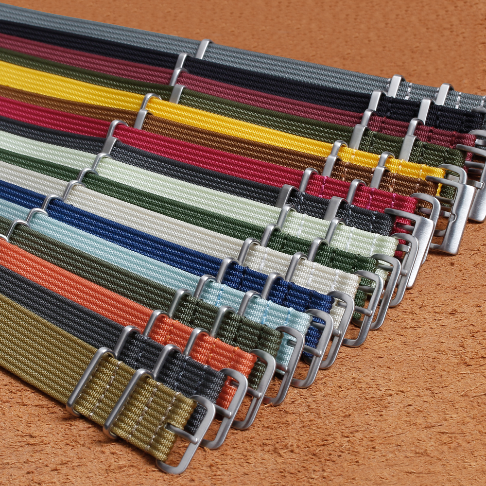 Watch Straps Manufacturer NATO Nylon Watch Strap Ribbed Nylon Watch Straps OEM ODM Nylon Watch Bracelet 2 piece of Nylon Watch Bands