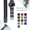 Classic One Piece of Seatbelt Nylon Watch Straps Factory Direct Sales NATO Seatbelt Nylon Wrist Watch Bands with Leather Holes Multi Color Nylon Watch Bands Manufacturer