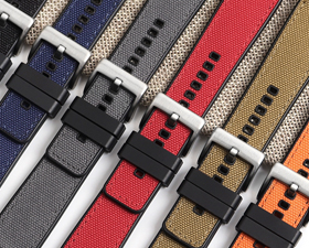 Rubber canvas watch strap