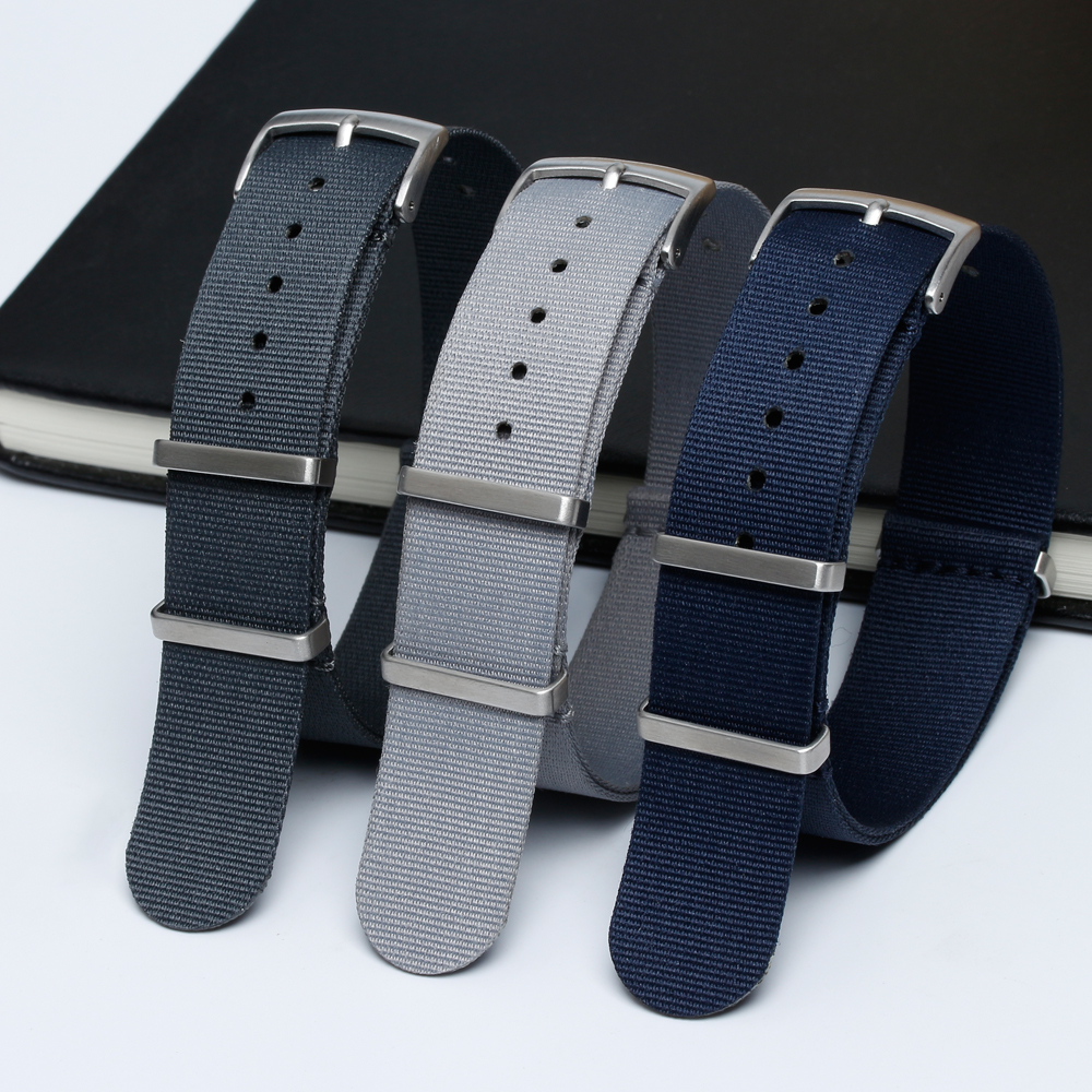 High Garde Fine Lines Nylon Watch Strap for Omega Watchbands Maker OEM Woven Nylon Watch Bracelet with Stainless Steel Hardware 