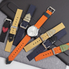 New Arrival 2 Piece of Canvas Watch Straps with Leather end Custom 18mm 20mm 22mm 24mm Canvas+Leather Hybrid Watch Bands with 304 watch buckle