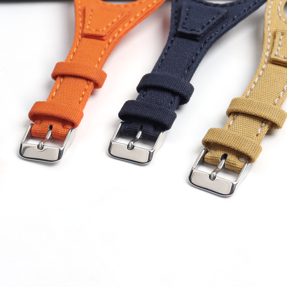 New Product Single Pass Canvas Watch Bands Mix Color Bond Canvas Watch Straps Factory Bulk Custom Cuff Canvas Watch Bracelet