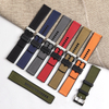 Factory Custom 2 Piece of Hybrid Watch Straps Higt Garde Canvas+Rubber Watch Bands 22mm 24mm Quick Release Canvas Watch Bands