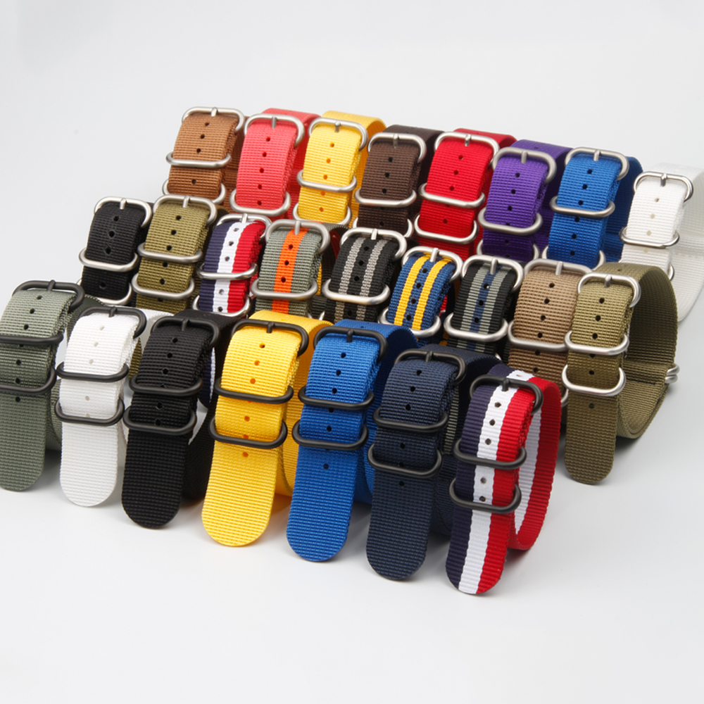 OEM Custom Nylon Watch Bracelet Fashion ZULU Bands Wholesales Single Pass Nylon Wrist Watch Bands with 304L watch buckle Nylon Watch Strap Manufacturer from China
