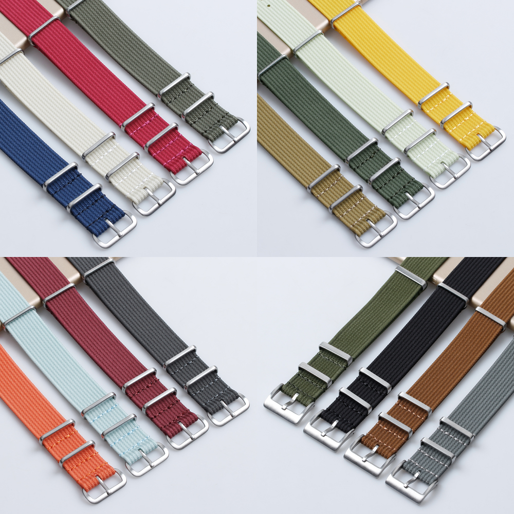 Watch Straps Manufacturer NATO Nylon Watch Strap Ribbed Nylon Watch Straps OEM ODM Nylon Watch Bracelet 2 piece of Nylon Watch Bands