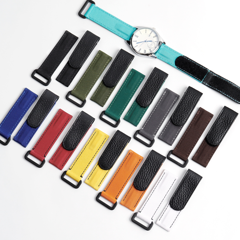 High Quality Velcro Watch Bands Hook and Loop Watch Bracelet Factory Custom Hybrid Watch Straps Sailcloth Velcro Watch Straps Manufacturer