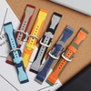 Watch Straps Manufacturer OEM Custom Hybrid Watch Straps 2 Piece of Nylon Leather Watch Bands with 304 stainless steel buckle