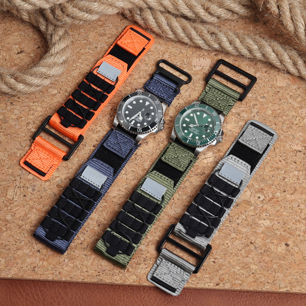 High Quality Velcro Wrist Watch Bands 20mm 22mm Hook and Loop Watch Bracelet Factory Custom Hybrid Watch Straps