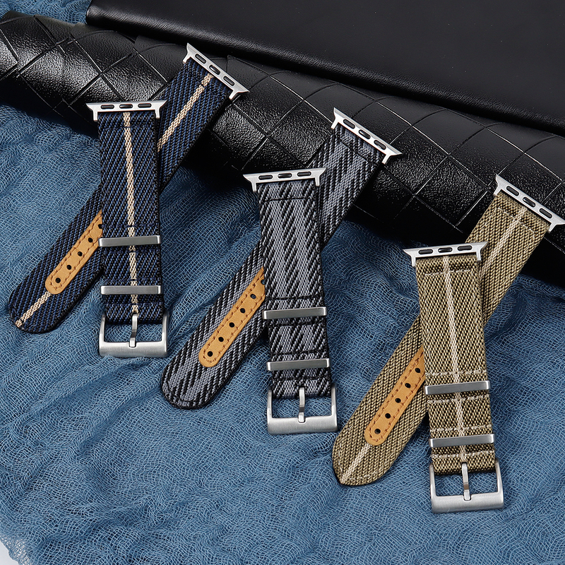 OEM&ODM 2 Piece of Nylon Watch Bands Smart Watch Nylon Bands Nylon Wrist Watch Straps with Apple Adapter Double Layer Nylon Bands for Apple Watch, Smart Watch, Iwatch