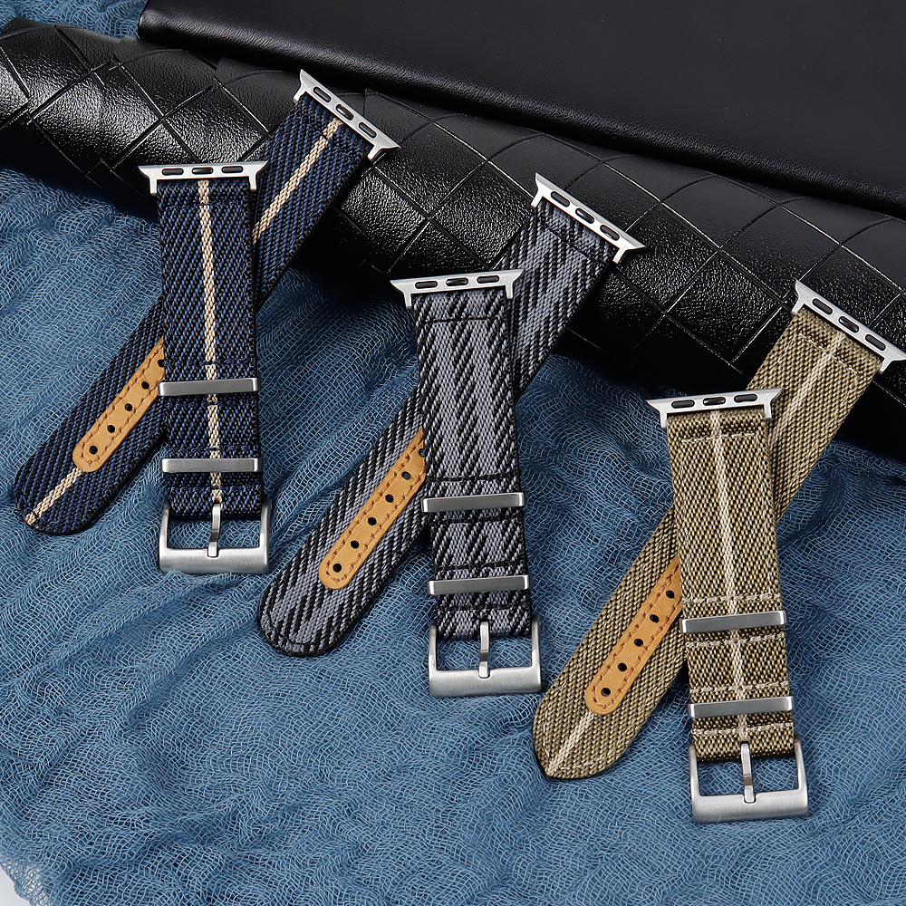 OEM&ODM 2 Piece of Nylon Watch Bands Smart Watch Nylon Bands Nylon Wrist Watch Straps with Apple Adapter Double Layer Nylon Bands for Apple Watch, Smart Watch, Iwatch