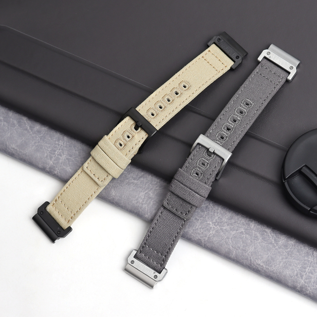 Most Popular 2 Piece of Fenix 6X PRO5X Canvas Watch Bands Multi Color Multi Size Canvas Watch Straps for Garmin with 304L Hardware