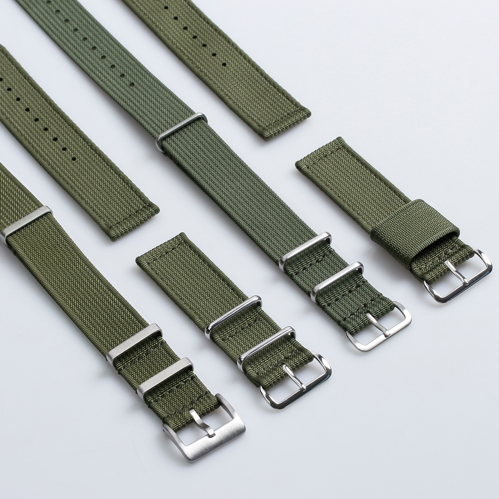 2 Piece of Ribbed Nylon Watch Strap Factory OEM DW Ribbed Nylon Watch Bands Bulk Custom NATO Ribbed Nylon Wrist Watch Bands 