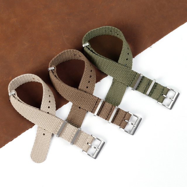 Factory Custom New Design 20mm 22mm Woven Cotton Watch Bands One Piece of Cotton Watch Bracelet Fabric NATO Straps
